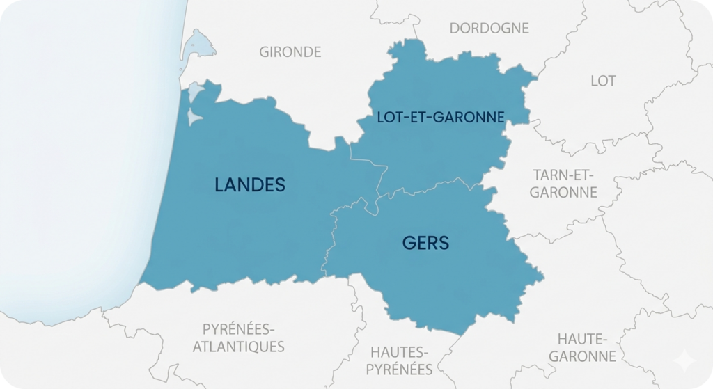 Gers, landes, lot et garonne